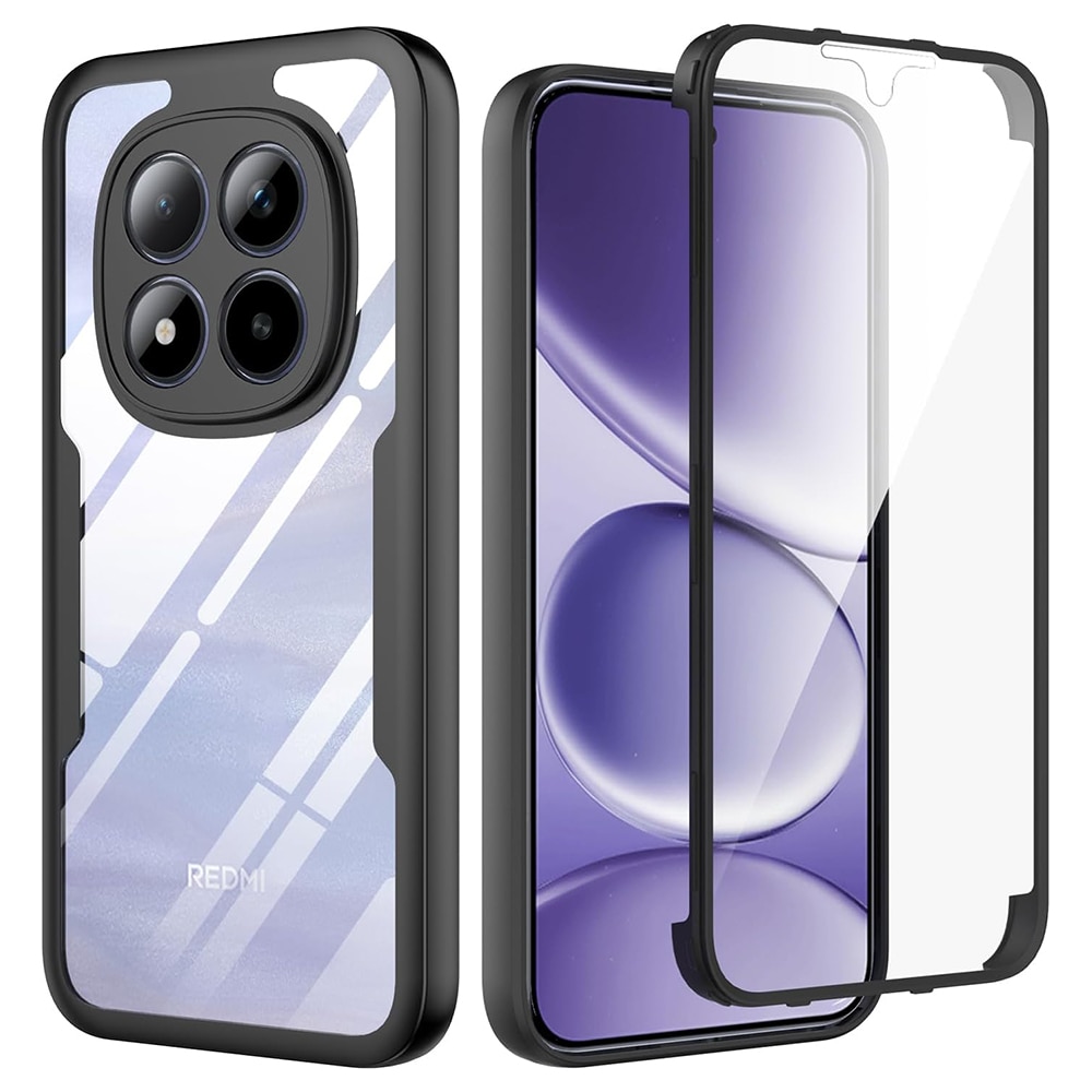 Husă 360, Aiyando, pentru Xiaomi Redmi Note 15 Pro Plus 5G, neagră, set cu folie integrată