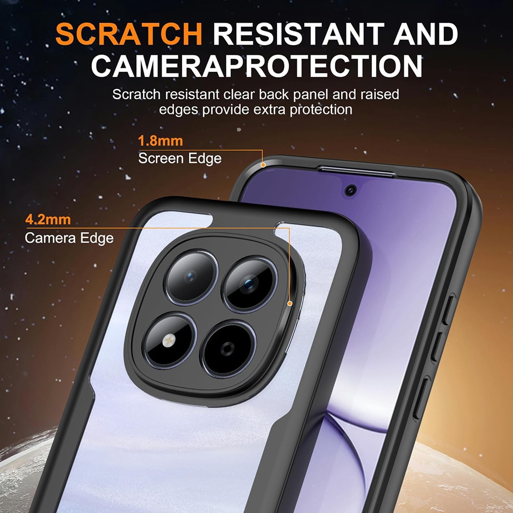 Husă 360, Aiyando, pentru Xiaomi Redmi Note 15 Pro Plus 5G, neagră, set cu folie integrată