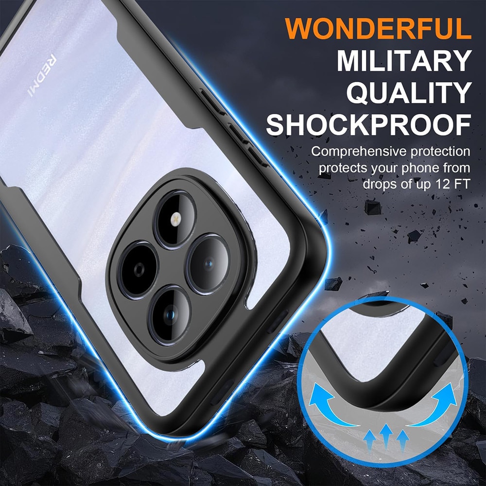 Husă 360, Aiyando, pentru Xiaomi Redmi Note 15 Pro Plus 5G, neagră, set cu folie integrată