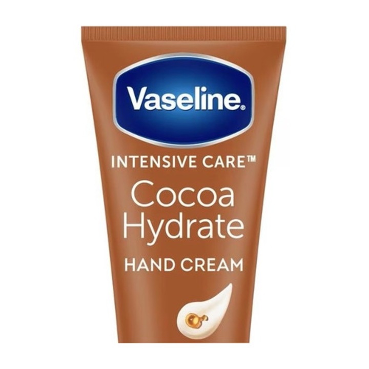 Crema de Maini, Vaseline, Intensive Care Cocoa, Hranire cu unt de cacao, Repara mainile uscate, 75 ml
