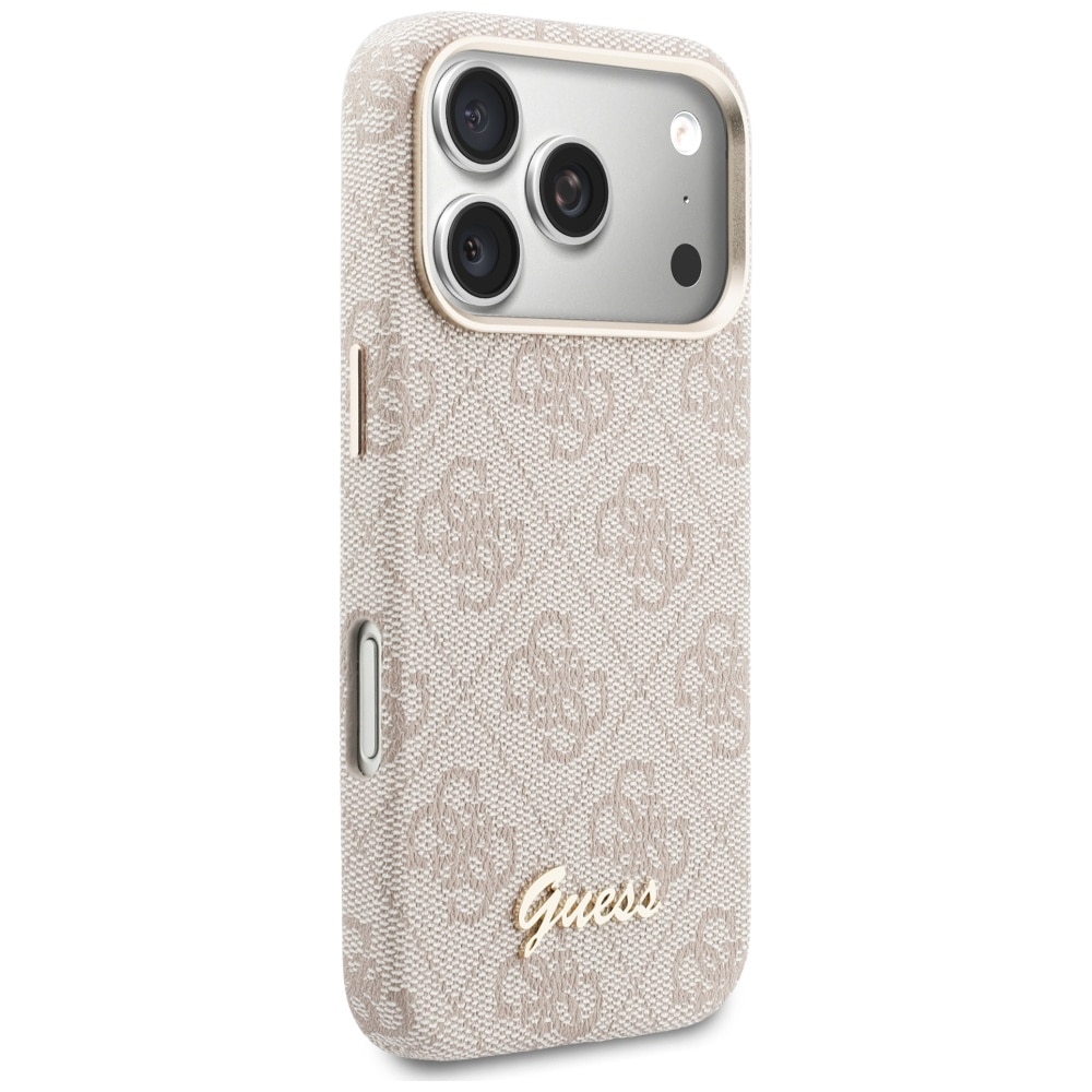 Husă Guess 4G Script MagSafe, roz, pentru iPhone 17 Pro, material TPU/PC