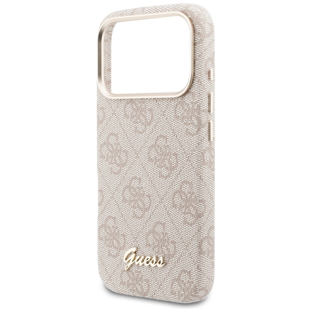 Husă Guess 4G Script MagSafe, roz, pentru iPhone 17 Pro, material TPU/PC