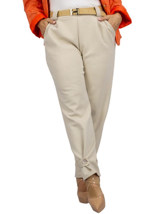 Pantaloni Dama Casual „Eveline” Bej– Talie Elastica cu Curea Inclusa, Croi Clasic Usor Conic, Material Moale pentru Zile Racoroase – Agrafka unisize