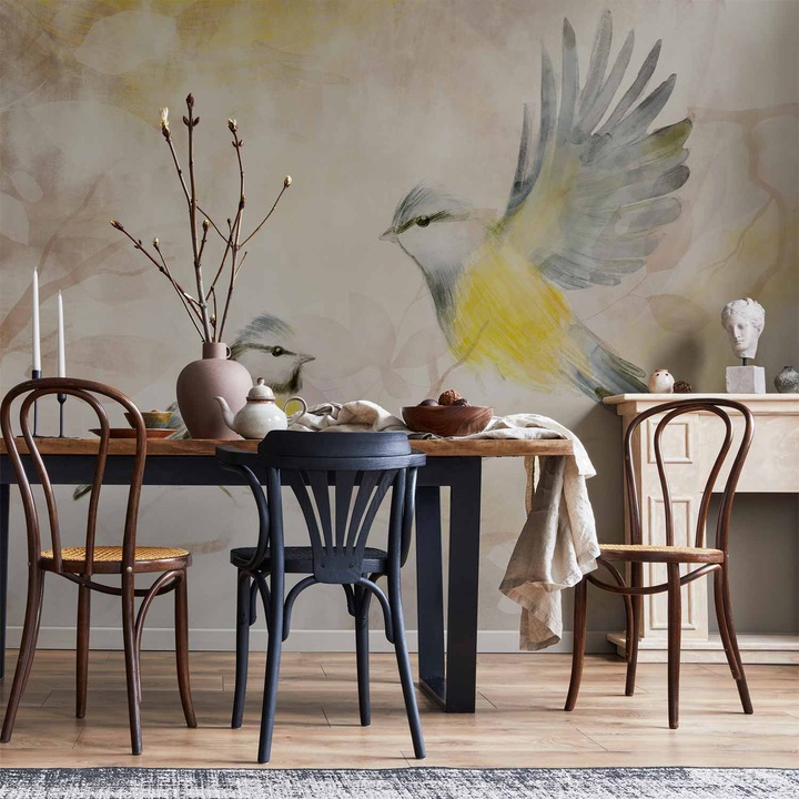 Fototapet Rezistent la apa - Painted tits - 500 x 350 cm