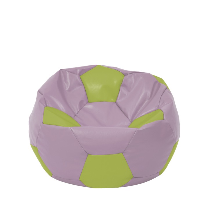 Fotoliu puf Mondo Ball - imitatie piele - mov/verde