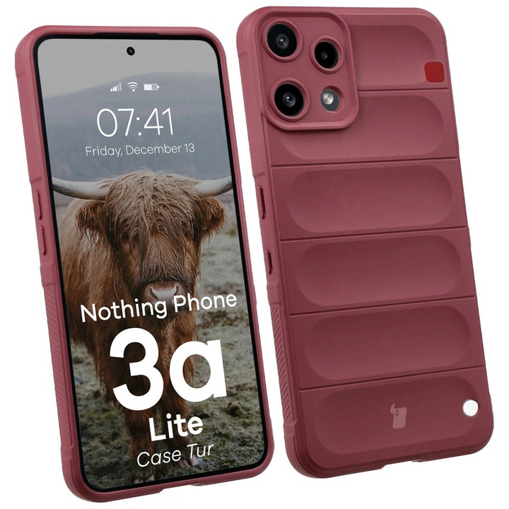 Калъф, Bizon Case Tur за Nothing Phone (3a) Lite, Бургундско