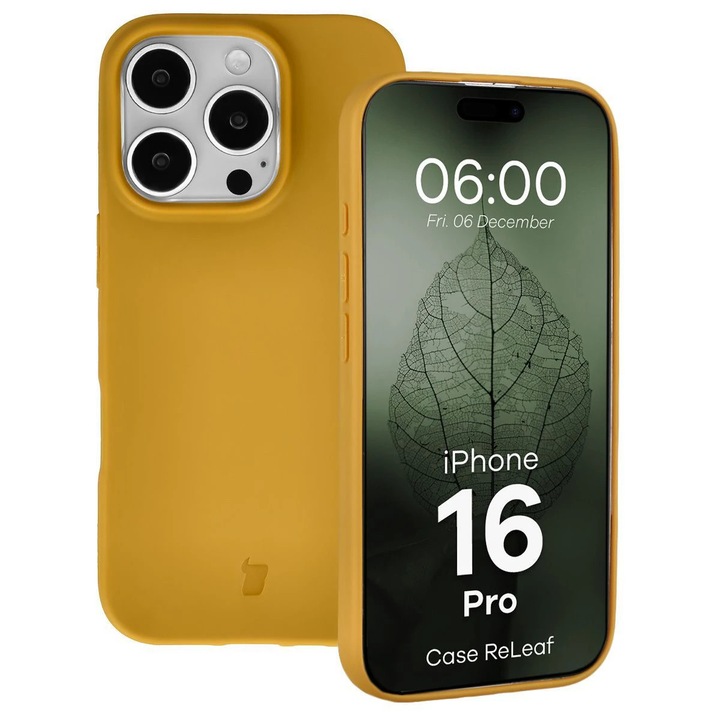 Калъф, Bizon Case ReLeaf за iPhone 16 Pro, Тъмножълти