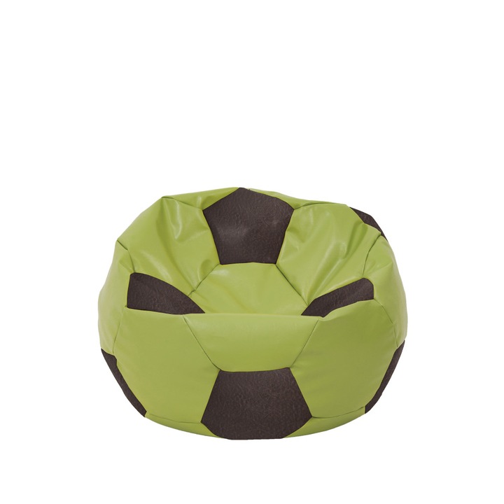 Fotoliu puf Baby Ball - imitatie piele - verde/maro