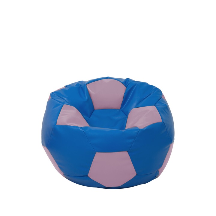 Fotoliu puf Baby Ball - imitatie piele - albastru/mov