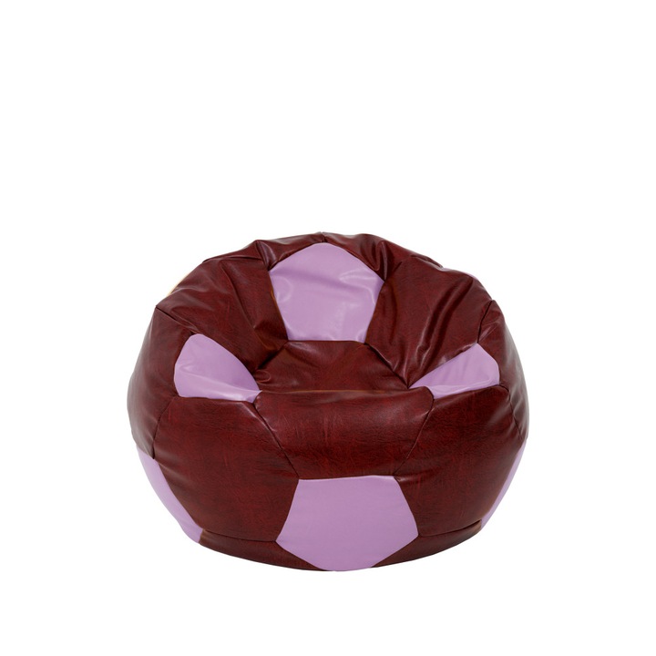 Fotoliu puf Baby Ball - imitatie piele - bordo/mov