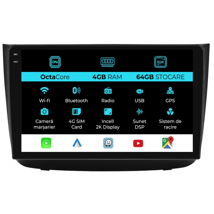 Navigatie Dedicata Mercedes Vito, Viano (2005-2015), 2K, 4Gb Ram, 64Gb Stocare, Carplay