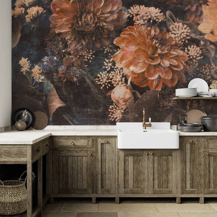 Vízálló fotótapéta - Retro virágok - 500 x 350 cm