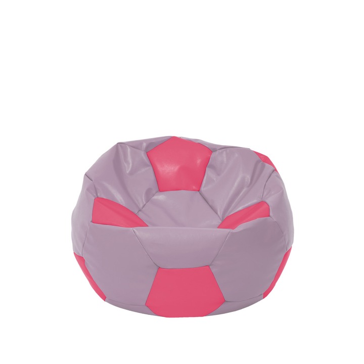 Fotoliu puf Baby Ball - imitatie piele - mov/roz