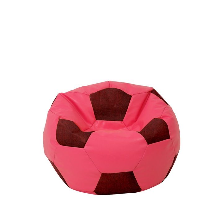 Fotoliu puf Baby Ball - imitatie piele - roz/bordo