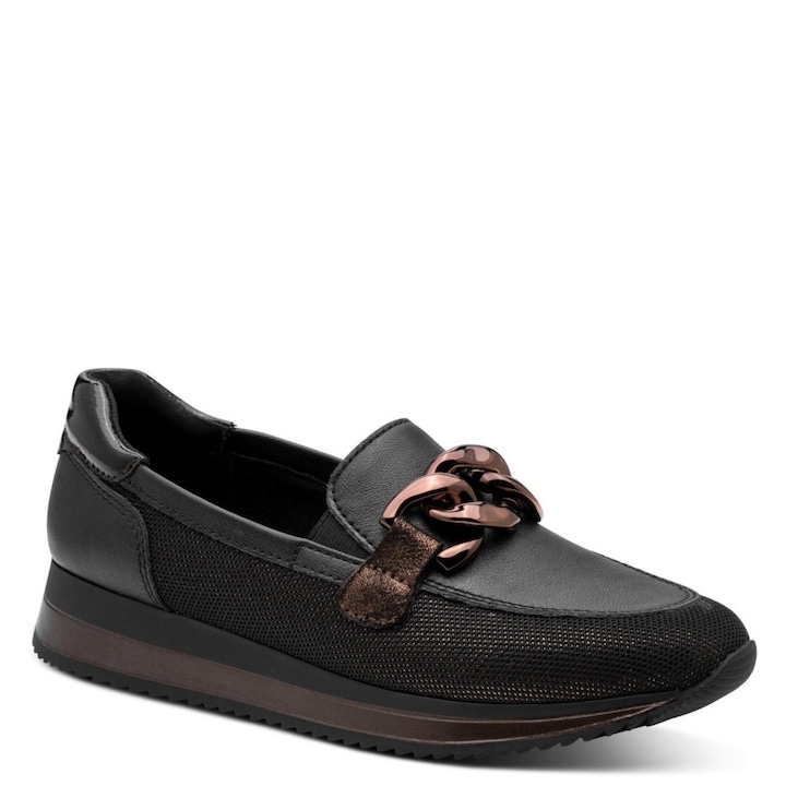 Jana Jana női mokaszin félcipő fekete bronz mix 24766-42-095 07763
