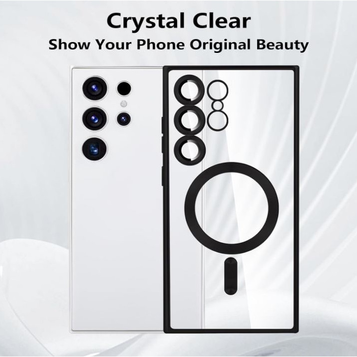 Husa compatibila cu Samsung Galaxy S26 Ultra, ALC MOBILE, pentru telefon mobil cu protectie pentru camera, Tehnologie MagSafe, rezistenta la socuri, contur Negru