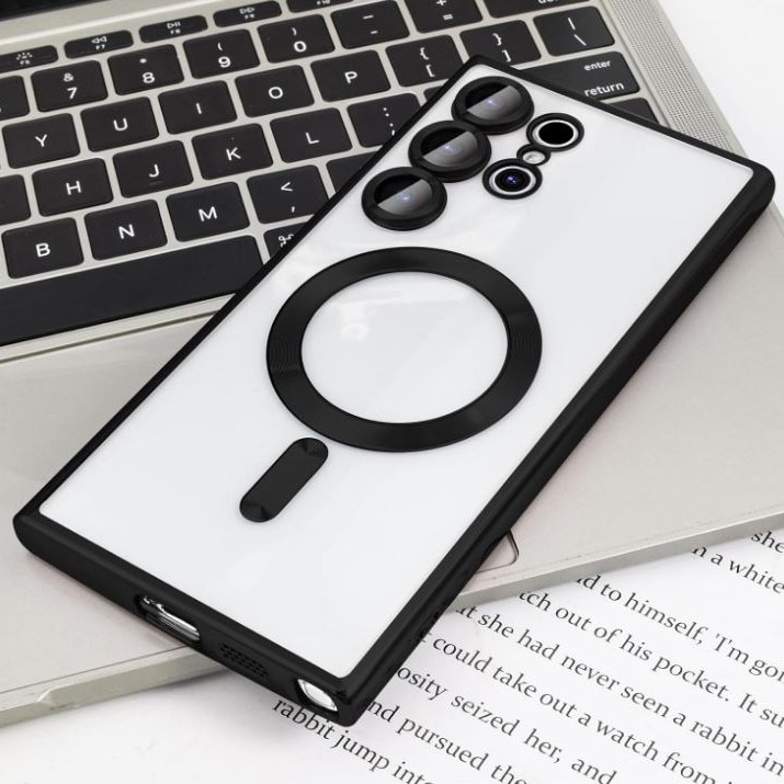 Husa compatibila cu Samsung Galaxy S26 Ultra, ALC MOBILE, pentru telefon mobil cu protectie pentru camera, Tehnologie MagSafe, rezistenta la socuri, contur Negru