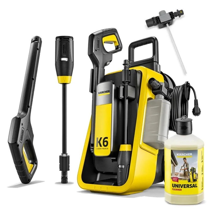 Aparat de spalat cu presiune Karcher K 6 Comfort Premium, motor racit cu apa, lance Multi Jet 4 in 1, 10m furtun