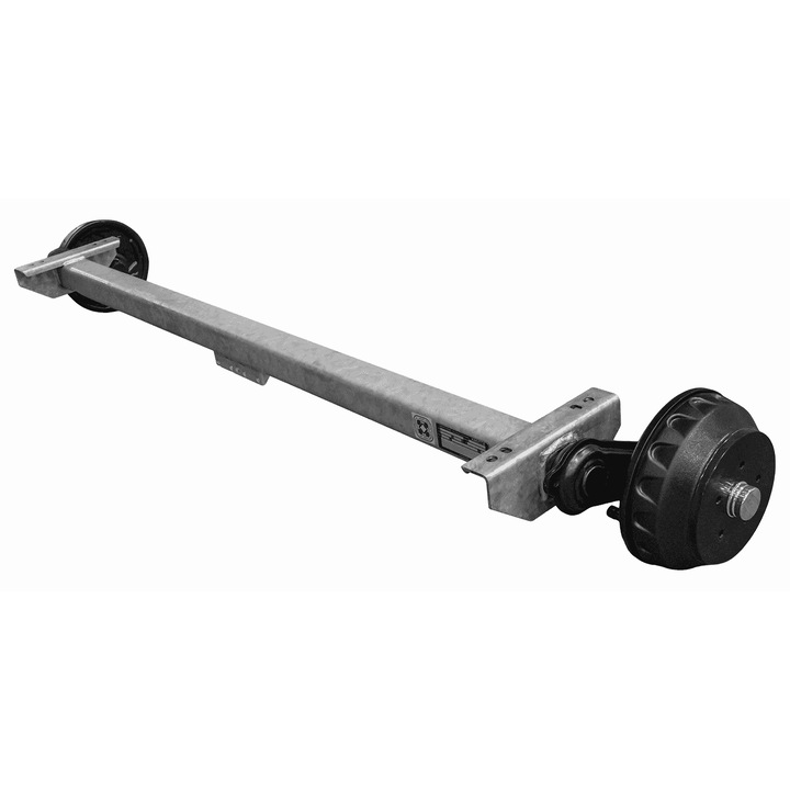 Osie Cu Frana, Knott, Vgb18Mv, Capacitate De Incarcare 1800 kg, Distanta Gaurilor De Montare 1750 mm, Distanta Axelor 2220 mm, Distanta Suruburilor 5 x 112, 1750 x 2220 mm, Metal Negru