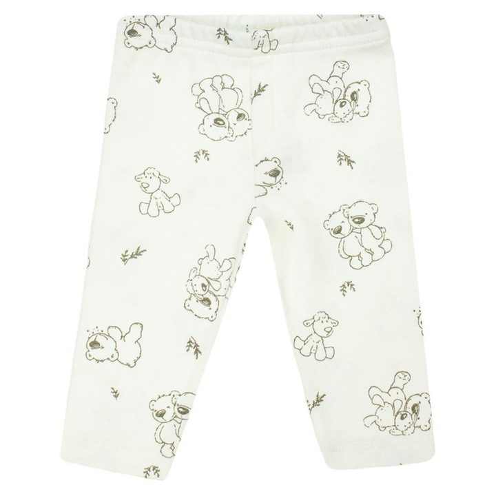 Pantaloni copii NICOL, bumbac, crem, Alb