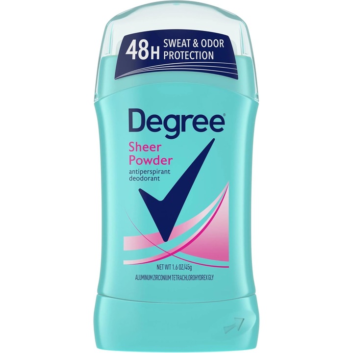Deodorant solid invizibil, Degree Women, Sheer Powder, Protectie, Finish uscat, Prospetime pudrata, 45 g