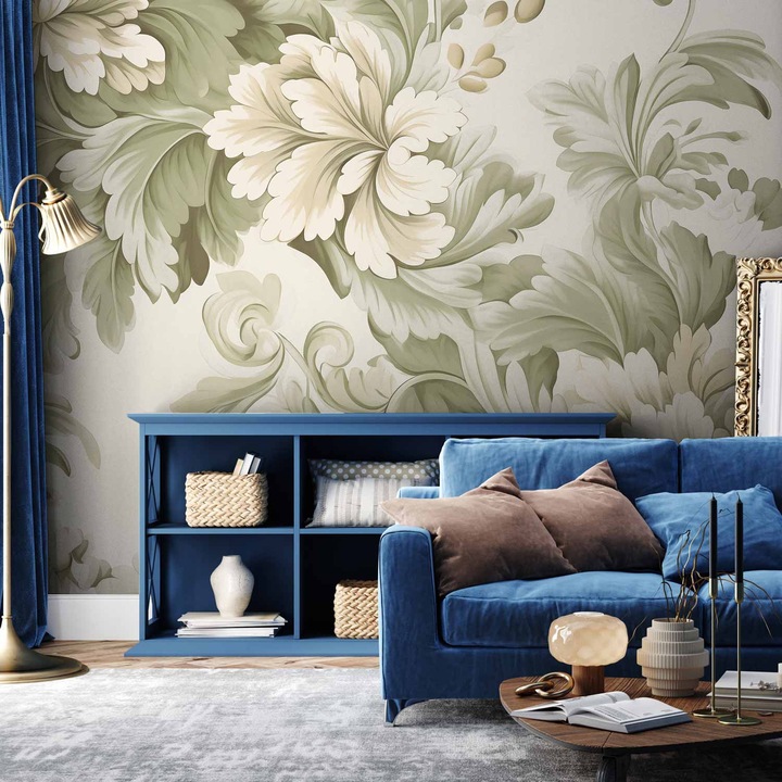Fototapet autoadeziv - Vintage Cream Flowers - 392 x 280 cm