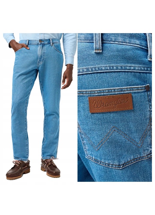 Férfi farmer, Wrangler, River, Slim Fit, kék, W34-L30 US