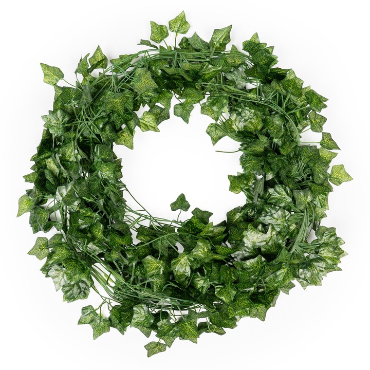 Girlanda decorativa din iedera artificiala Meven, set 12 bucati, 220 cm, verde