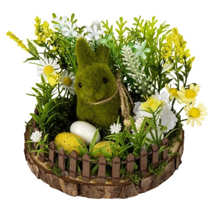 Decoratiune de Paste cu iepuras – 12 cm inaltime, 15, 5 cm diametru