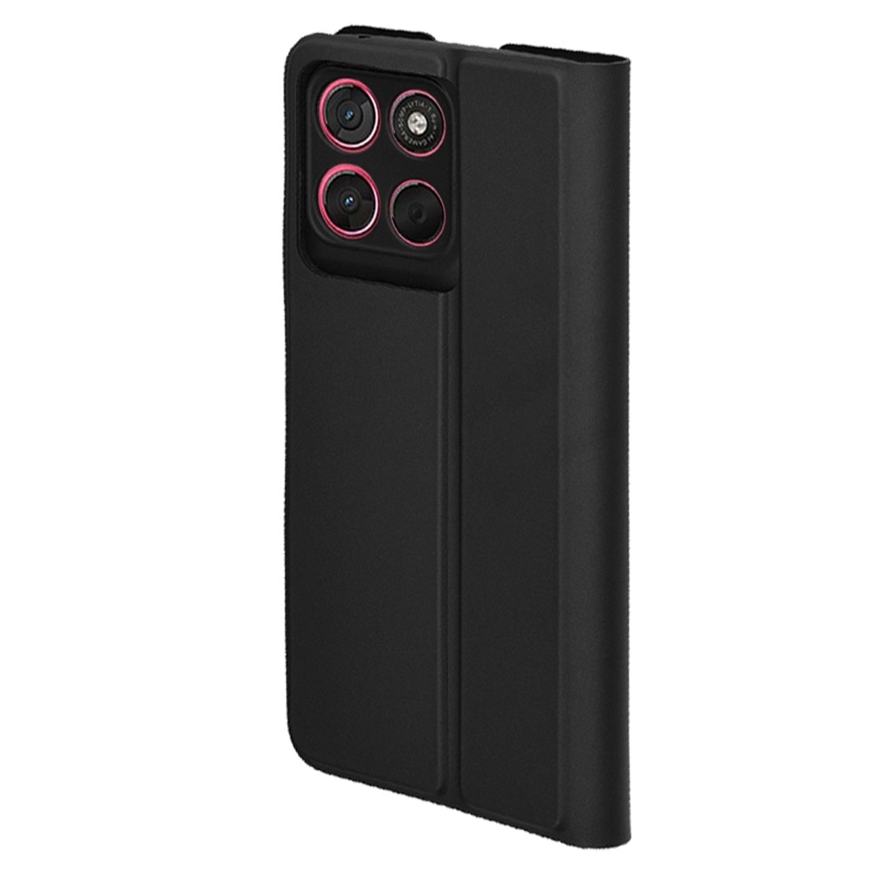 Husa Tip carte pentru Motorola Moto G57 Power / G67 Power DaDen® Magskin Book, Antisoc, Protectie completa spate-ecran, Buzunar card, Piele ecologica, Negru