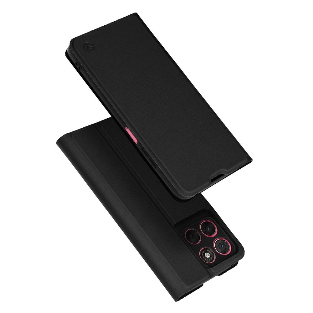 Husa Tip carte pentru Motorola Moto G57 Power / G67 Power DaDen® Magskin Book, Antisoc, Protectie completa spate-ecran, Buzunar card, Piele ecologica, Negru