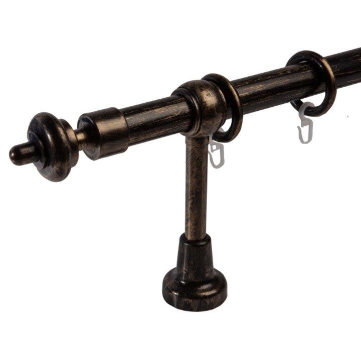 galerie plastic 28 mm INNOVATIE MARE simpla, negru-auriu, 160 cm