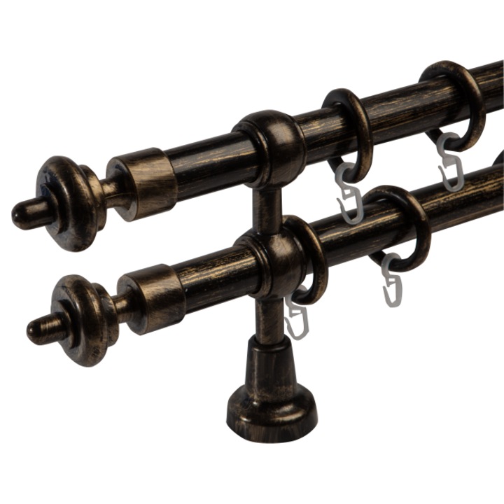 galerie plastic 28 mm INNOVATIE MARE dubla, negru-auriu, 300 cm