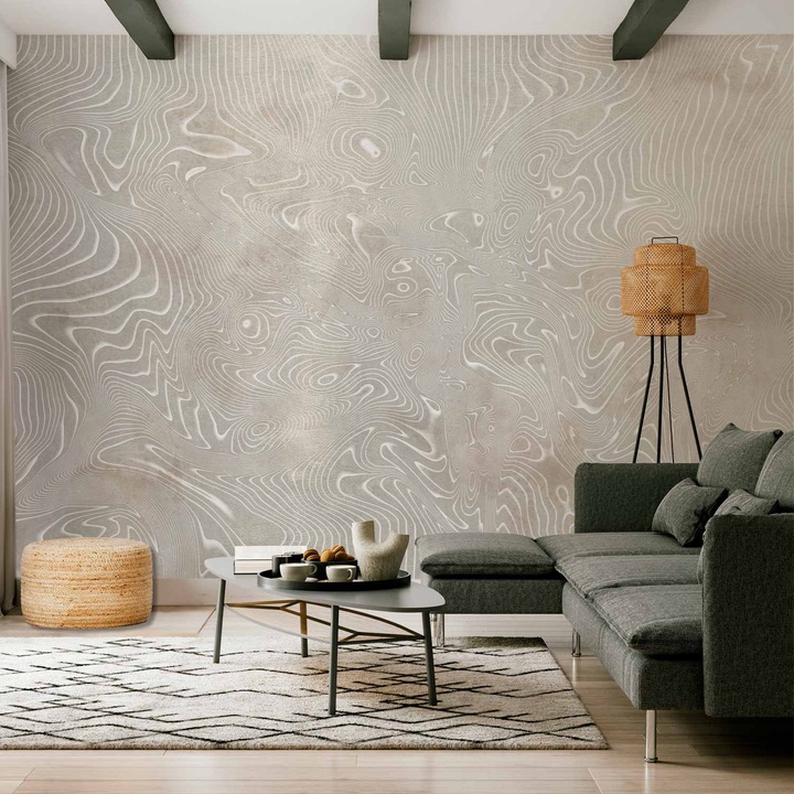 Fotótapéta Artgeist Lejace ksztalty abstract bézs-fehér 50x110cm