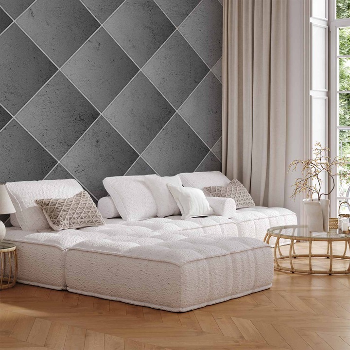 Fototapéta Artgeist Szürke szimmetria geometrikus modell beton alb 50xváltozó cm