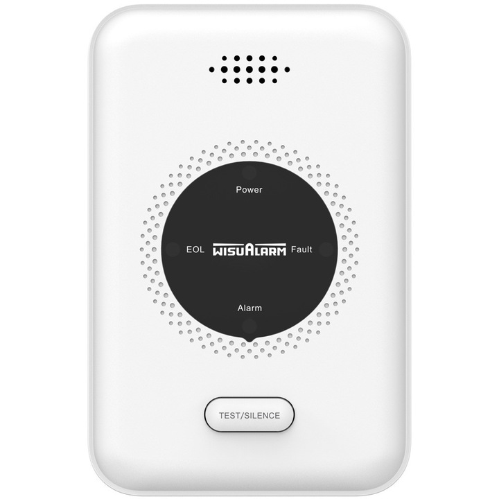 Detector de Gaz Metan Independent Wisualarm DHI-HY-GA20A, Avertizare Sonora Puternica 70db, PC+ABS, Alb