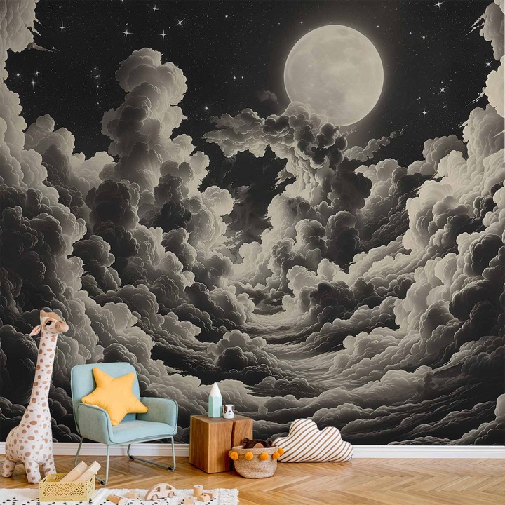 Öntapadós fotótapéta - Moon Stars Clouds - 441 x 315 cm