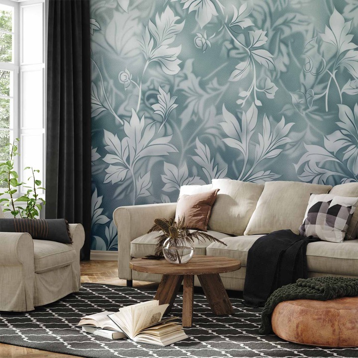 Fotótapéta Artgeist türkiz virágos ornamentika 50x110cm