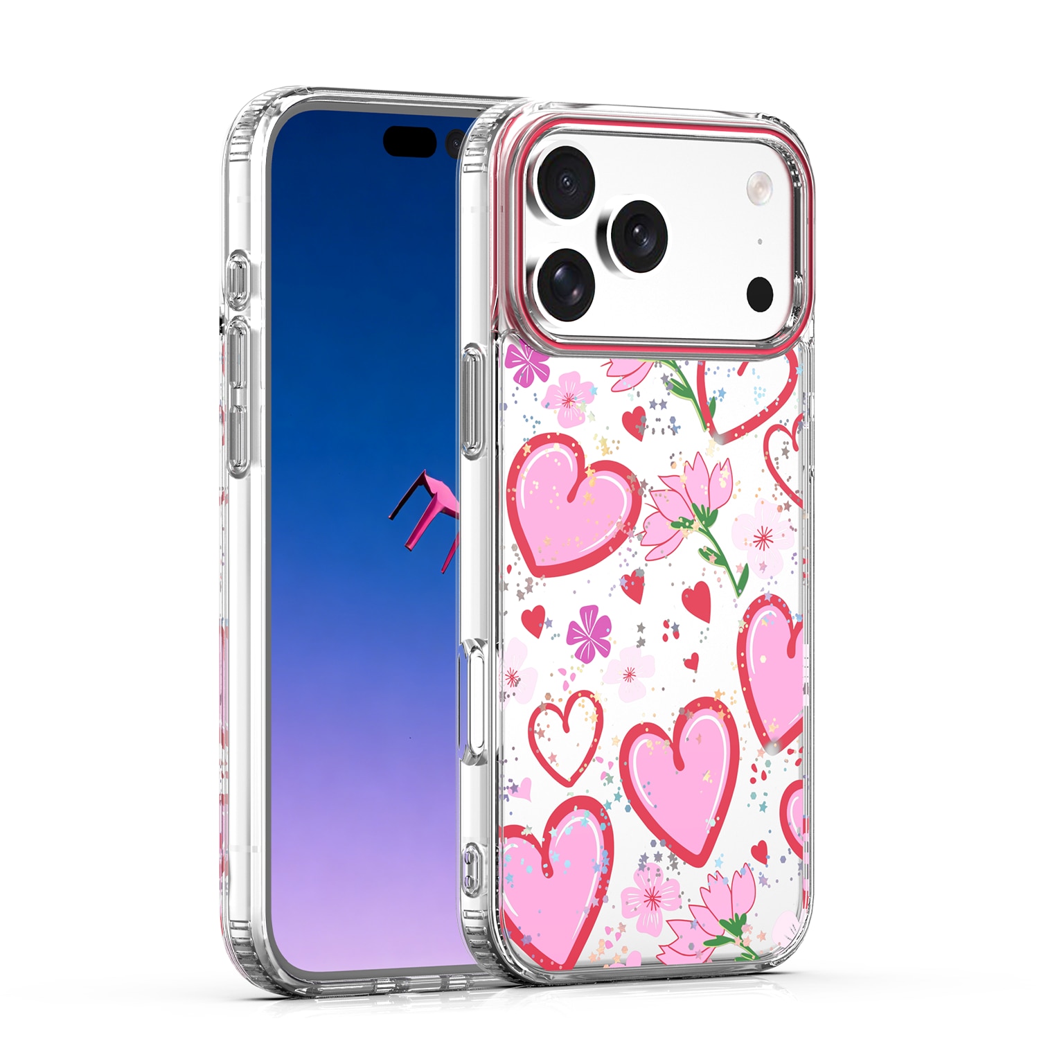 Husa telefon pentru iPhone 17 6,3" set, design LOVE, anti-shock, multicolor