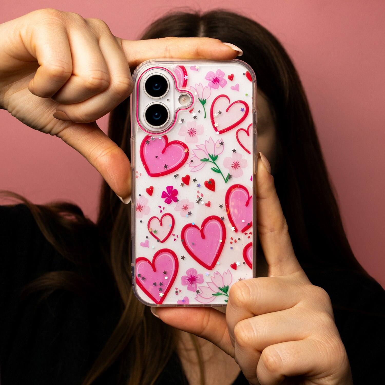 Husa telefon pentru iPhone 17 6,3" set, design LOVE, anti-shock, multicolor