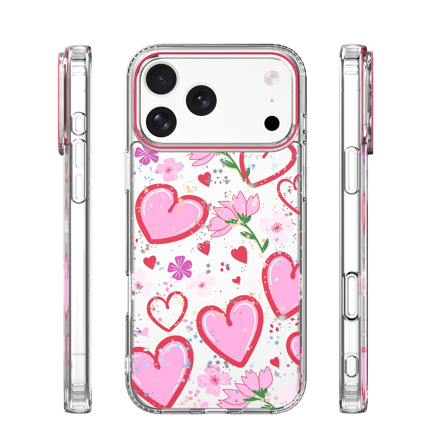 Husa telefon pentru iPhone 17 6,3" set, design LOVE, anti-shock, multicolor