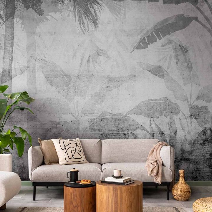 Fotótapéta Artgeist Eltűnő dzsungel egzotikus táj szürke 50x300cm