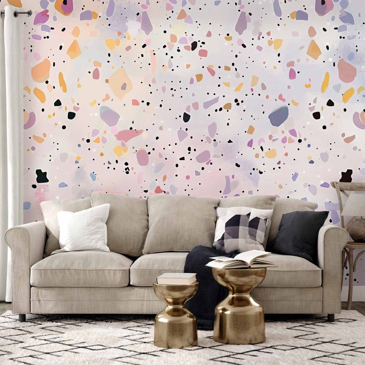 Fototapet Vlies - Violet Terrazzo - 150 x 105 cm