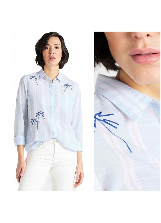 Camasa Dama, Lee, One Pocket Shirt, Regular Fit, Maneci Lungi, Design Clasic, Cu Nasturi, Bumbac, Marime S, Albastru