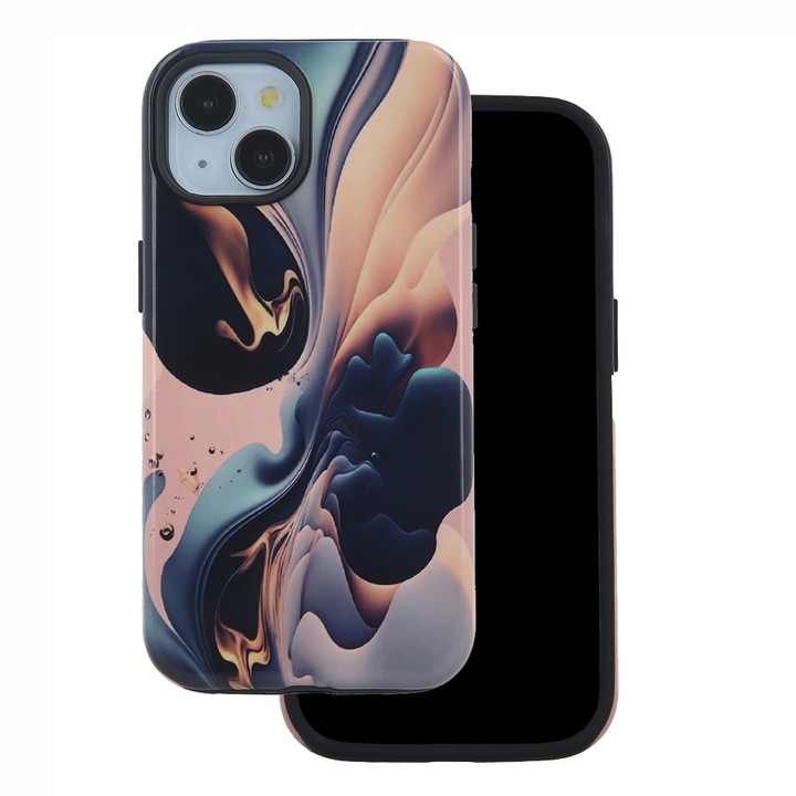 Husa telefon iPhone 16 Pro 6,3", decorativa, TPU si PC, protectie avansata, finisaj lucios