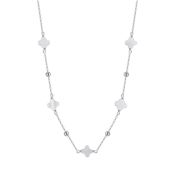 Colier din argint 925 placat cu rodiu si pietre de sidef