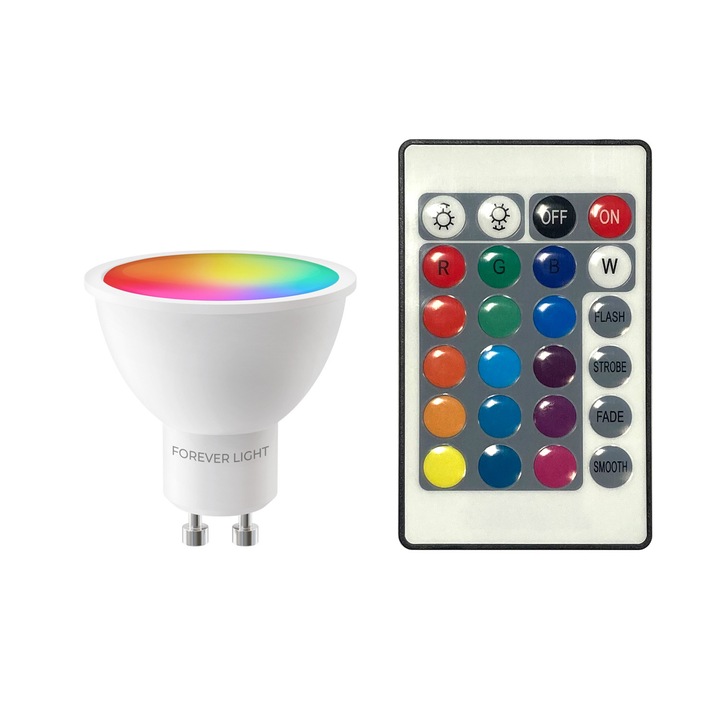 LED RGB крушки комплект, 4.8W, 440lm, 4000K, E14/E27/GU10