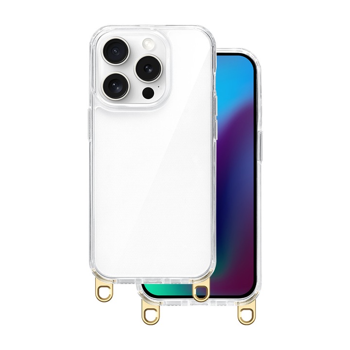Husa pentru telefon, Hook, transparenta, TPU si PC, pentru iPhone 15, 6,1"