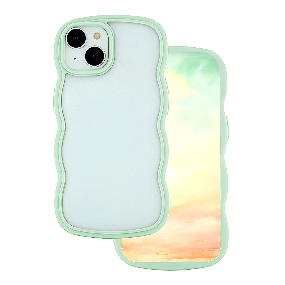 Husa Wave pentru iPhone 15, transparenta, 6,1", cu margini ondulate, protectie suplimentara