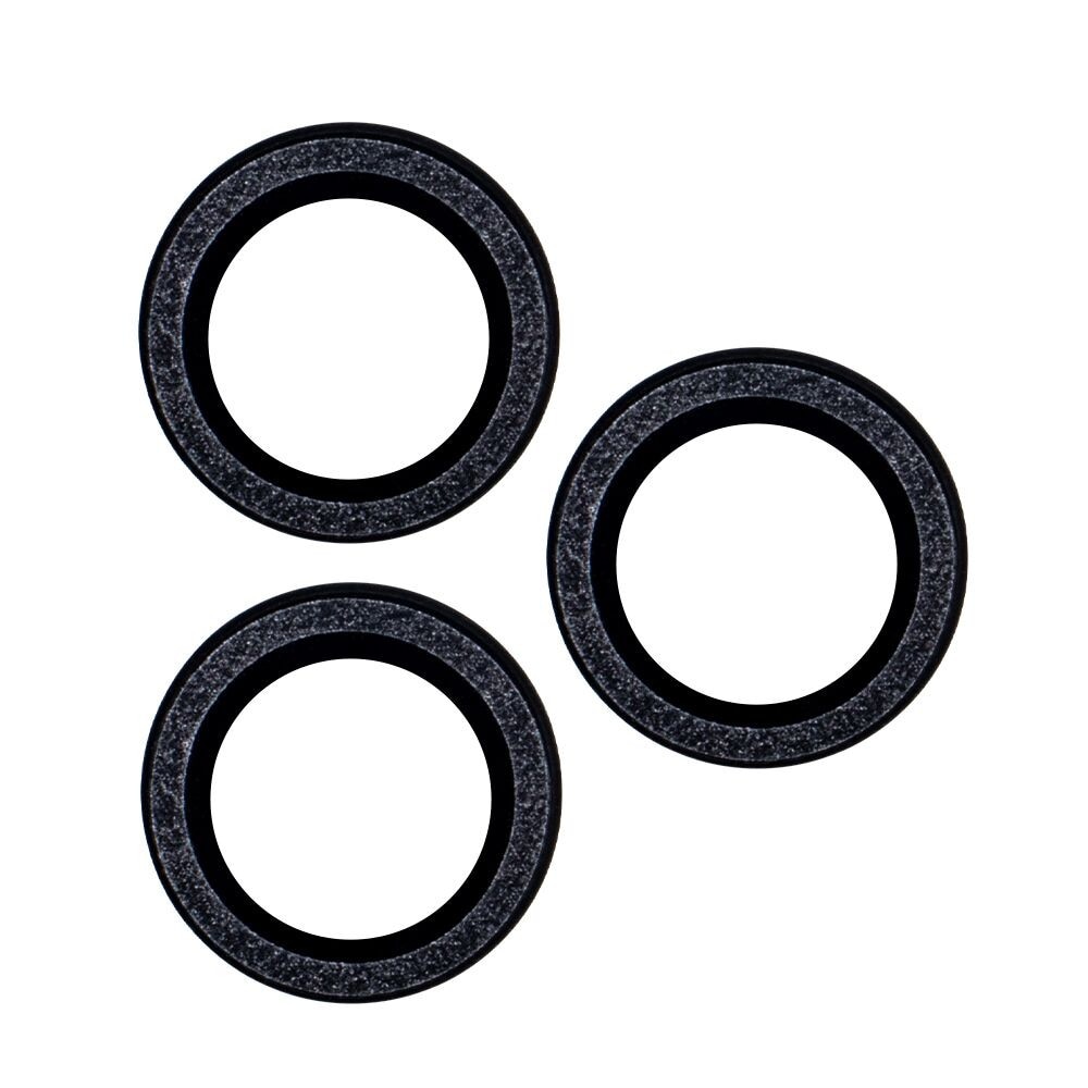 Set folii de protectie pentru aparat foto iPhone 14 6,1", 9H, aluminiu, negru glitter, 2 bucati